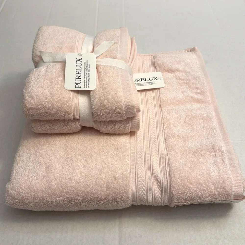 💥8pc PURELUX Luxury Bath Towel Set - Loft By Loftex - Rayon From Bamboo - Pink